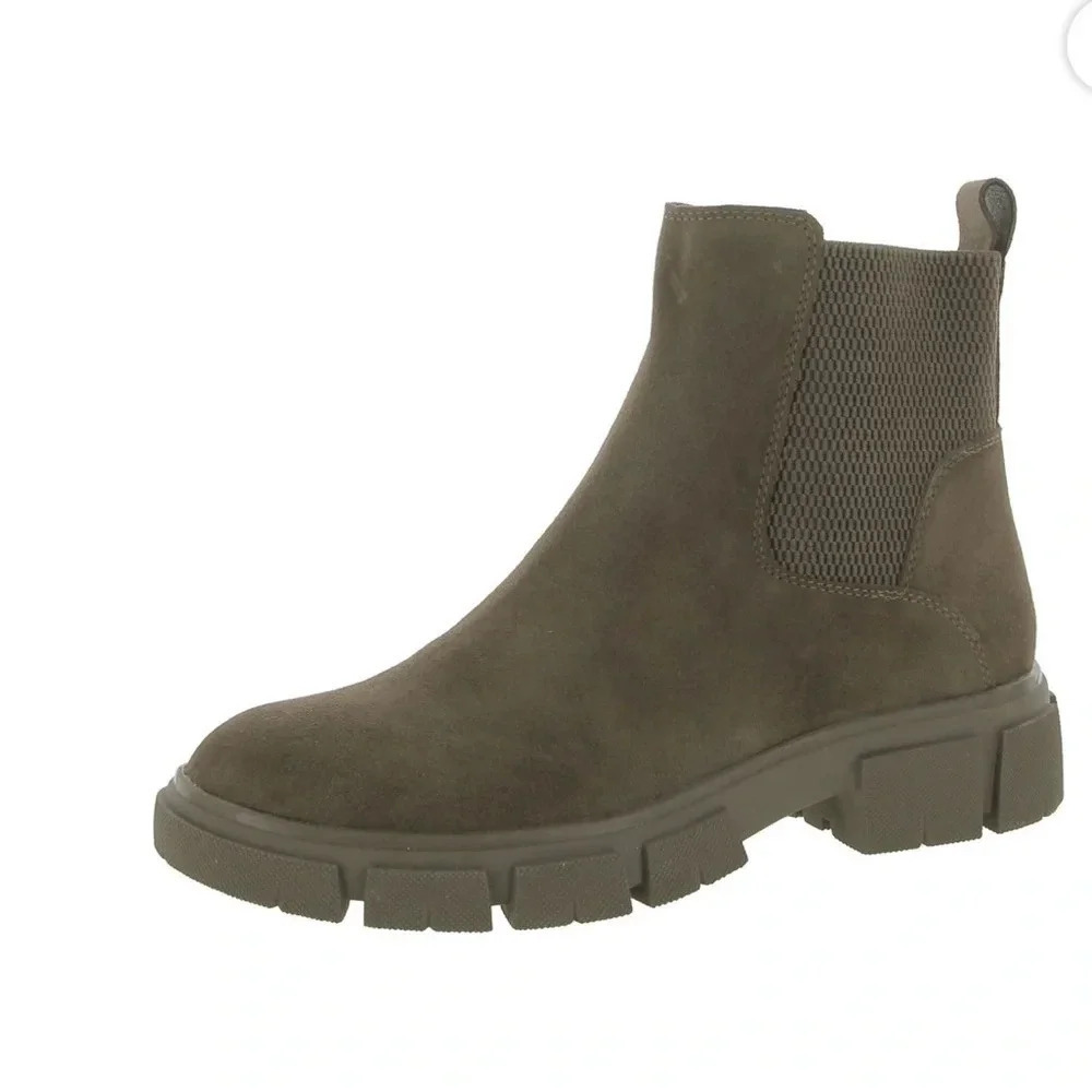 Aqua College Womens Priya Suede Waterproof Chelsea Boots sz 6.5 dark toupe